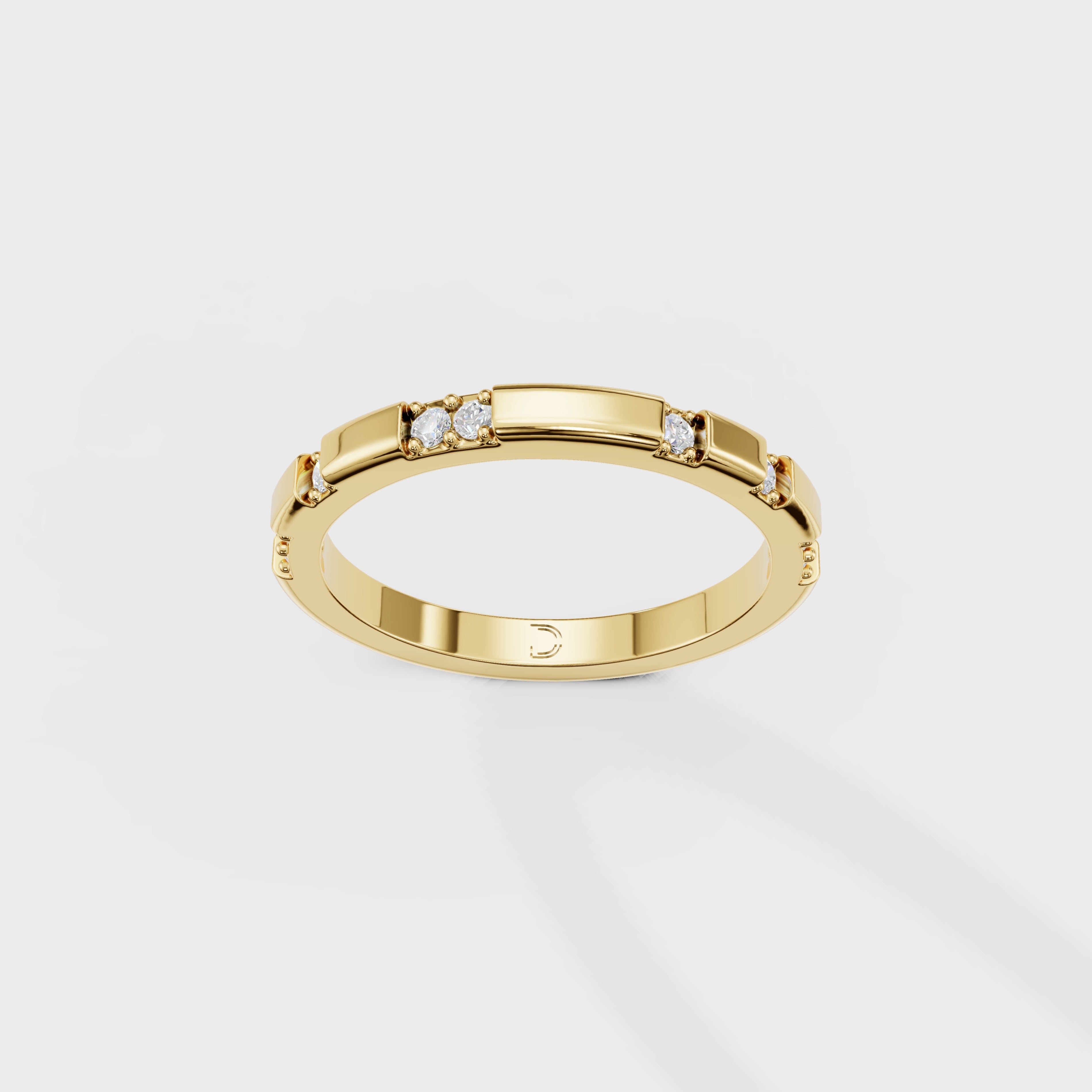 Modern Bar Set Diamond Wedding Band