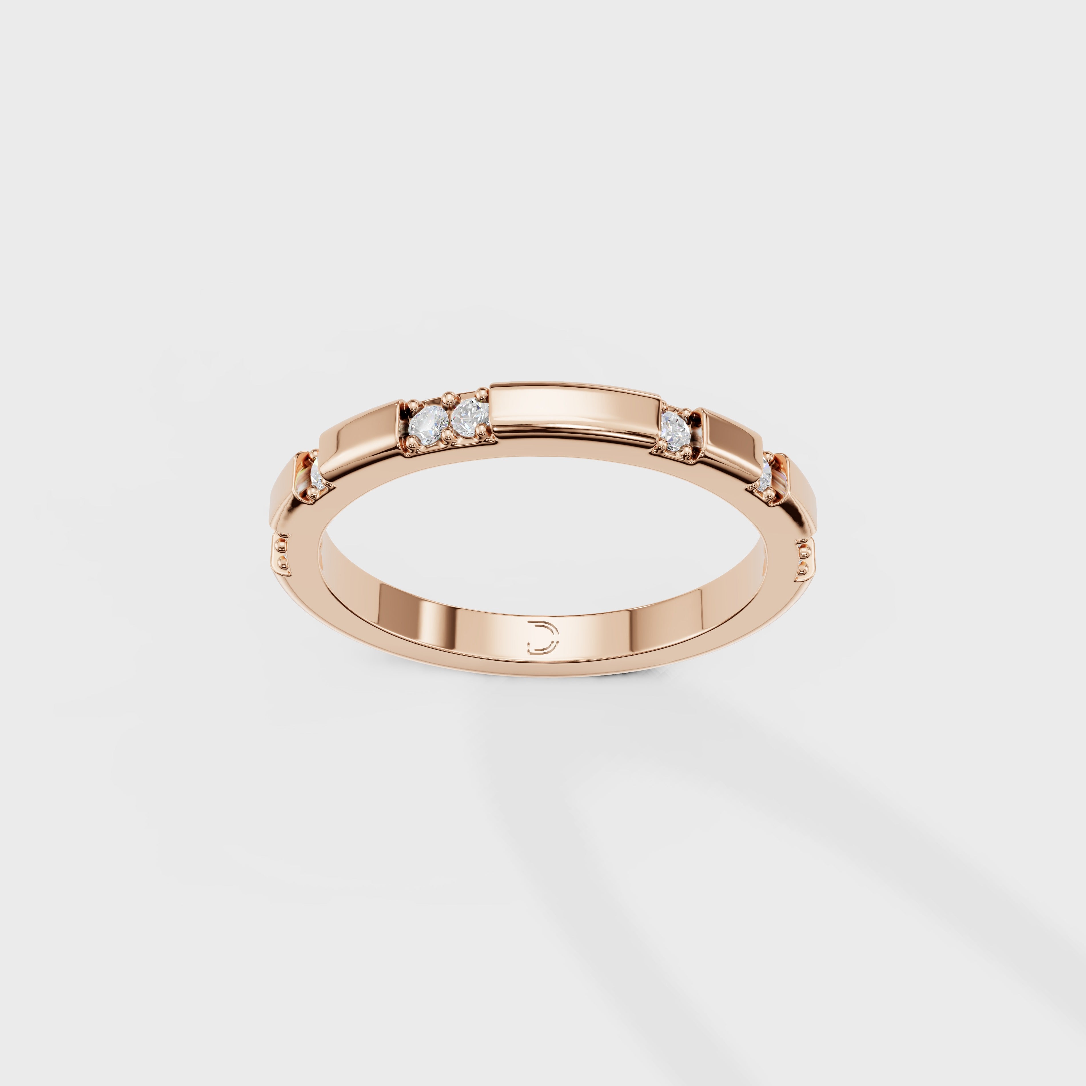 Modern Bar Set Diamond Wedding Band