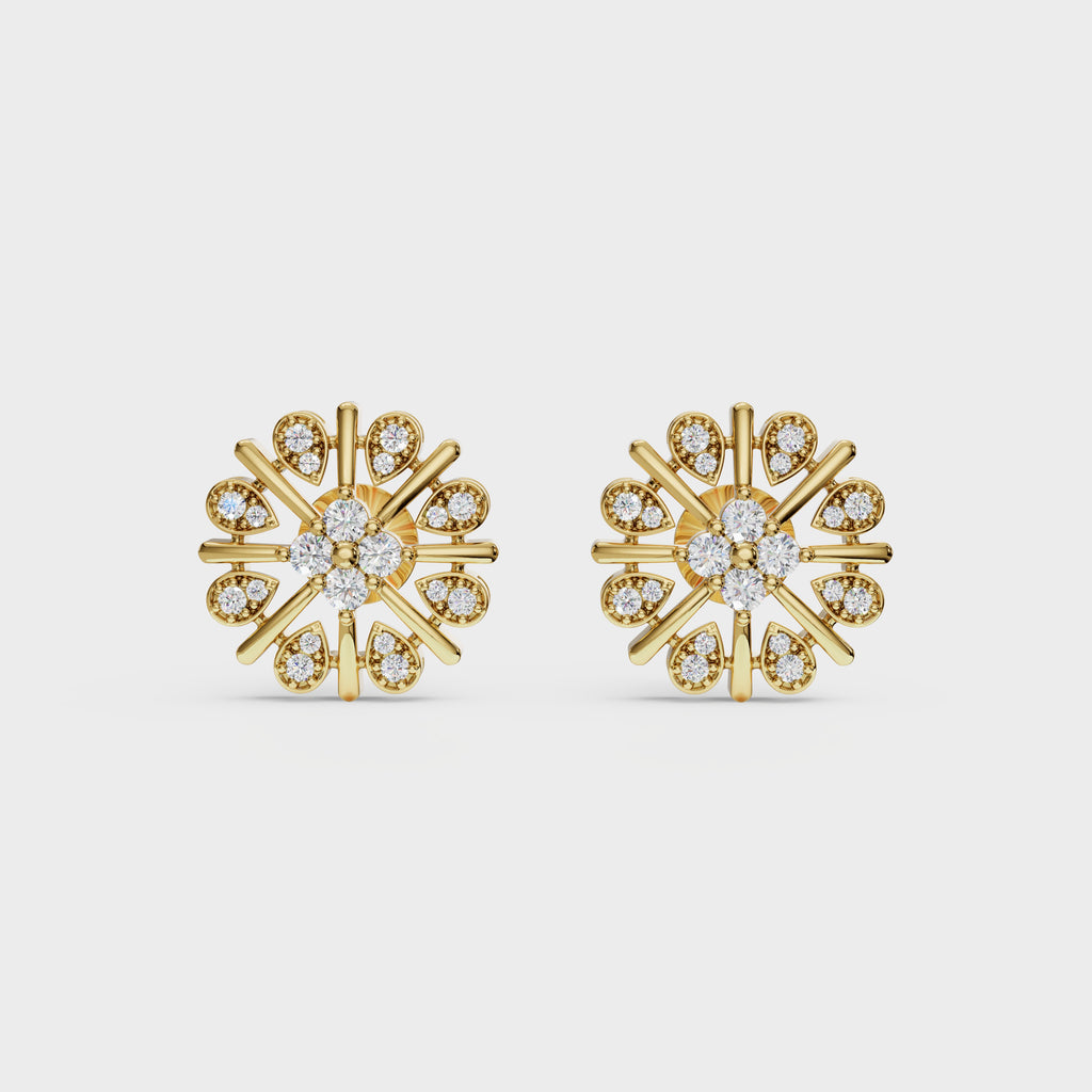 Sunburst Bloom Diamond Earrings