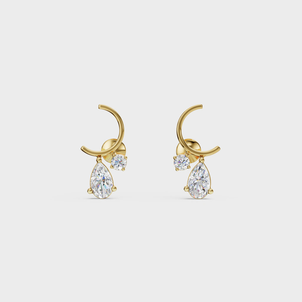 Diamond Dangle Stud Earrings