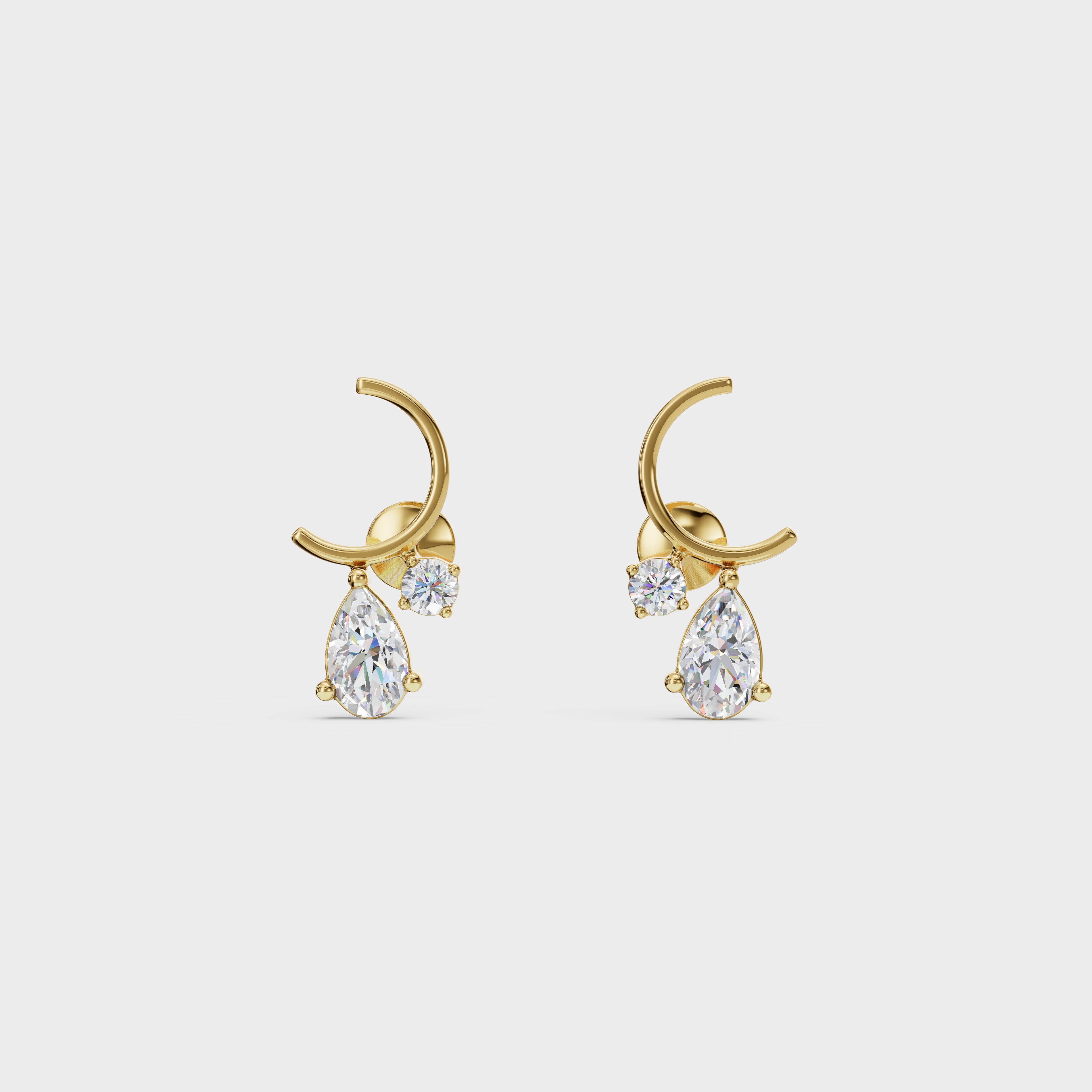 Diamond Dangle Stud Earrings