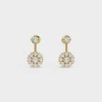 Round Cut Petal Cluster Stud Earrings