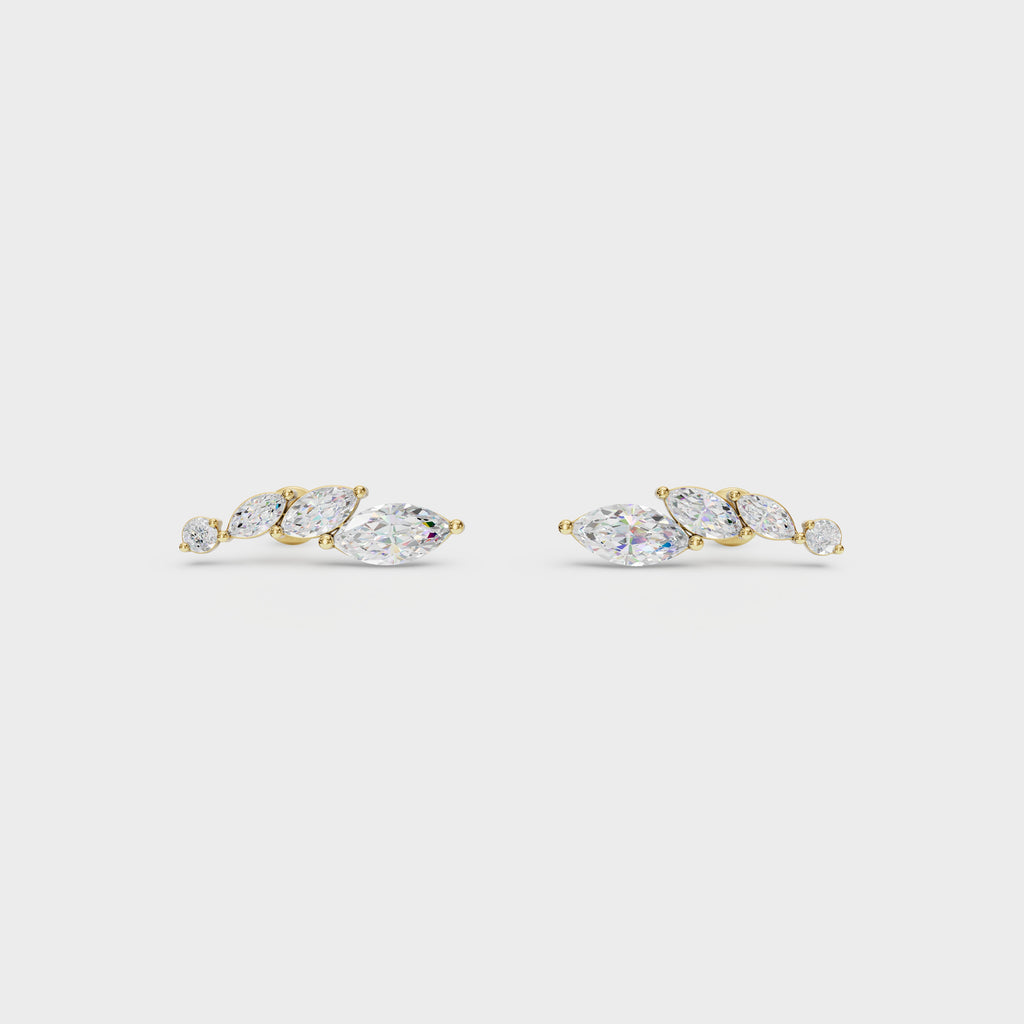 Pear Blossom Diamond Climber Earring