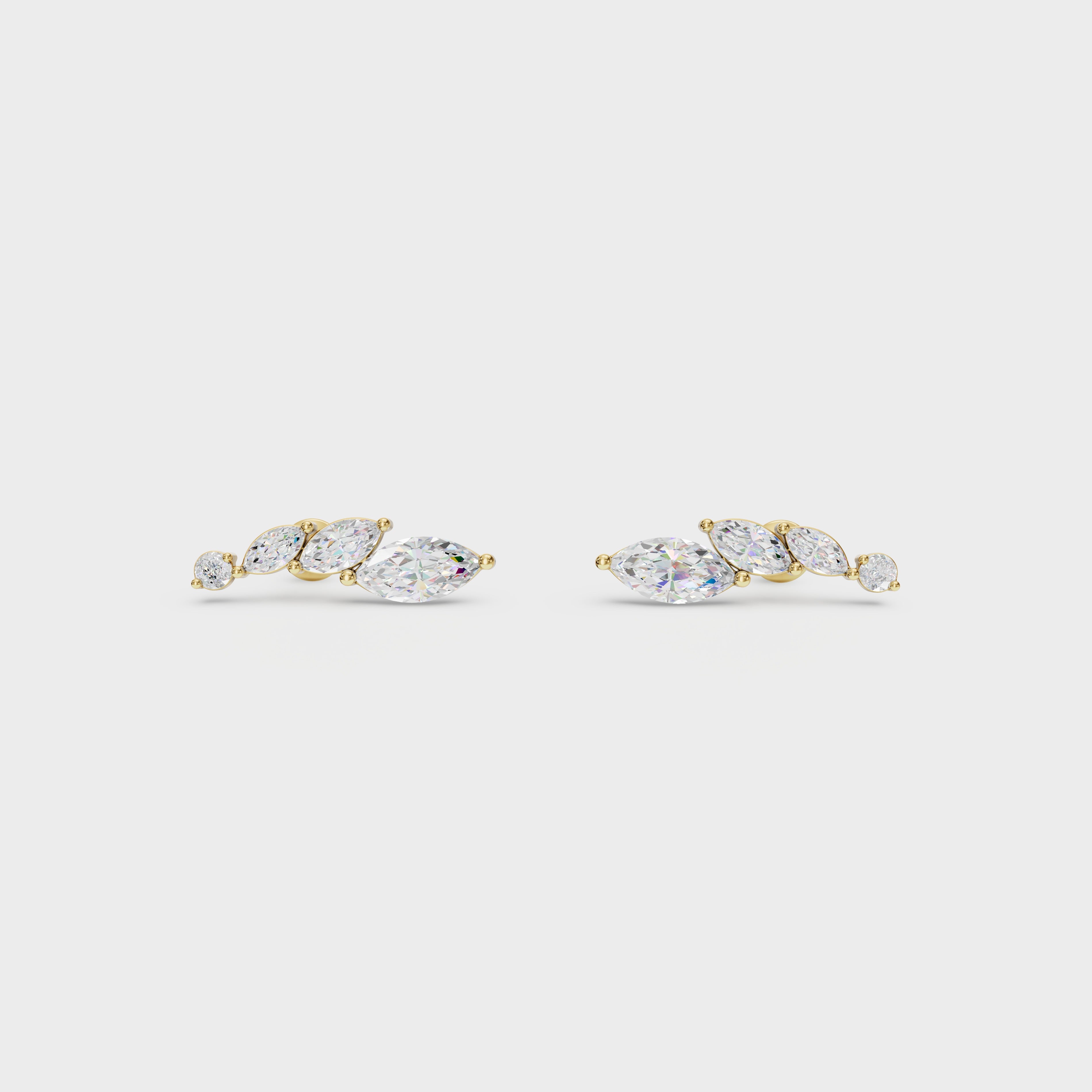 Pear Blossom Diamond Climber Earring