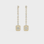 Geometric Diamond Drop Earrings