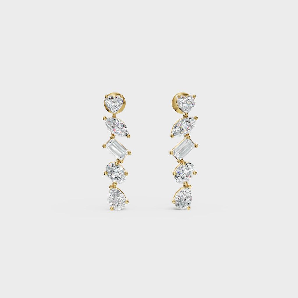 Multi-Cut Drop Earrings