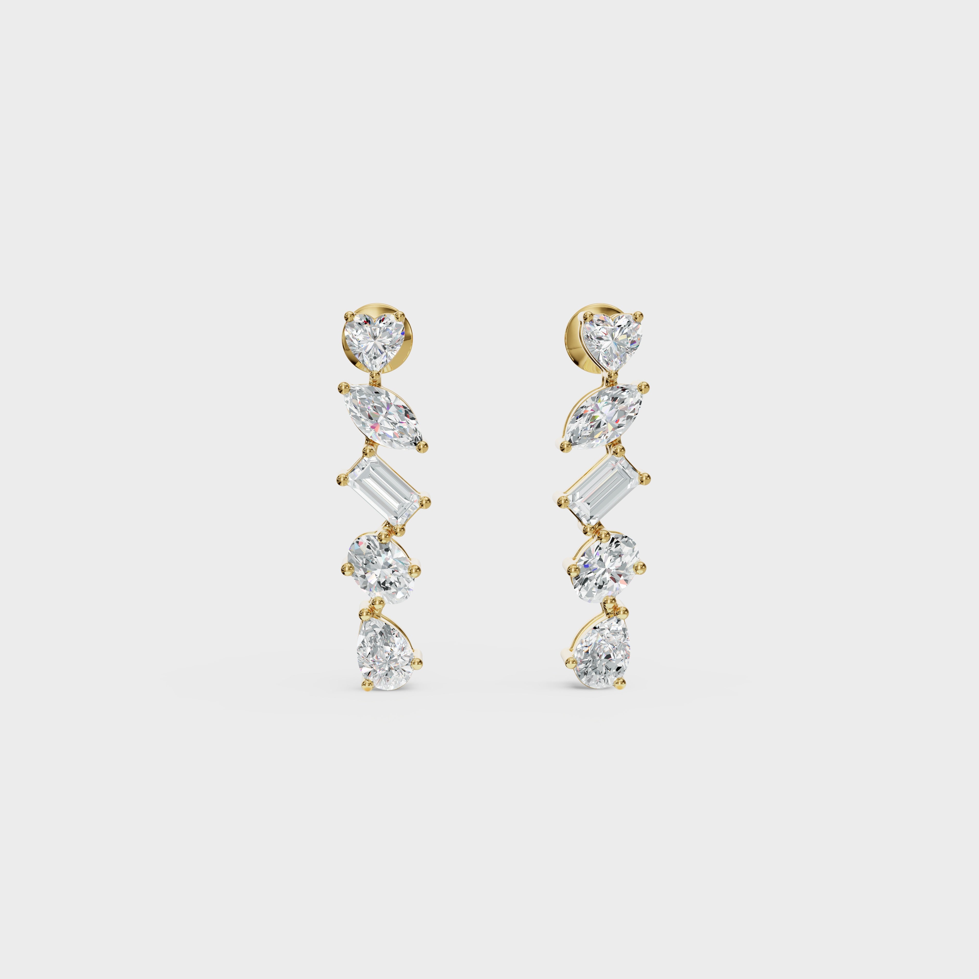 Multi-Cut Drop Earrings