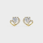 Love's Embrace Diamond Heart Stud Earrings