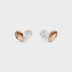 Heart Shaped Diamond Stud Earrings