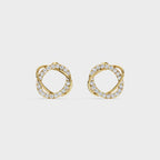 Pave Diamond Knot Stud Earrings