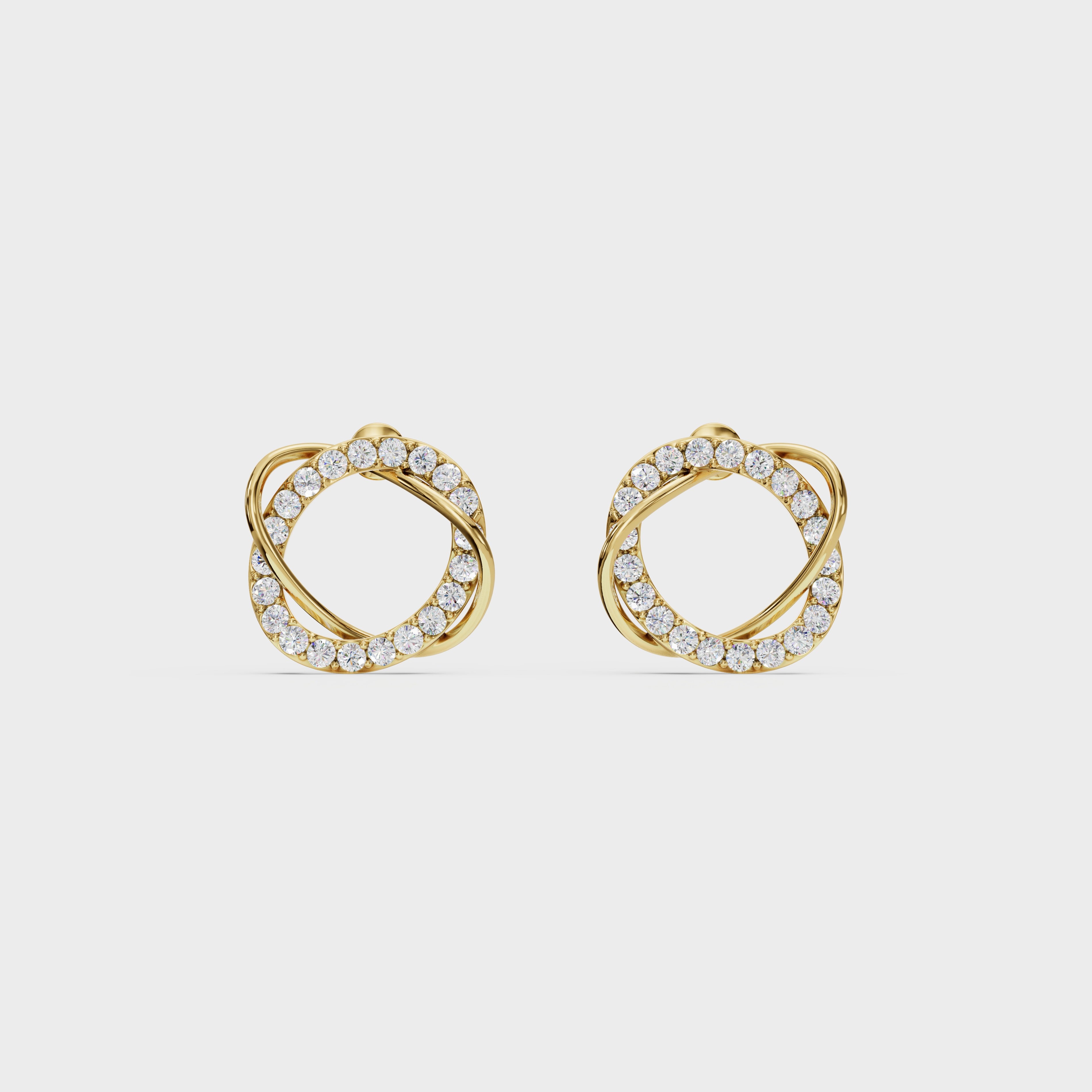 Pave Diamond Knot Stud Earrings