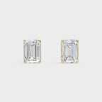 Emerald Cut Diamond Stud Earrings