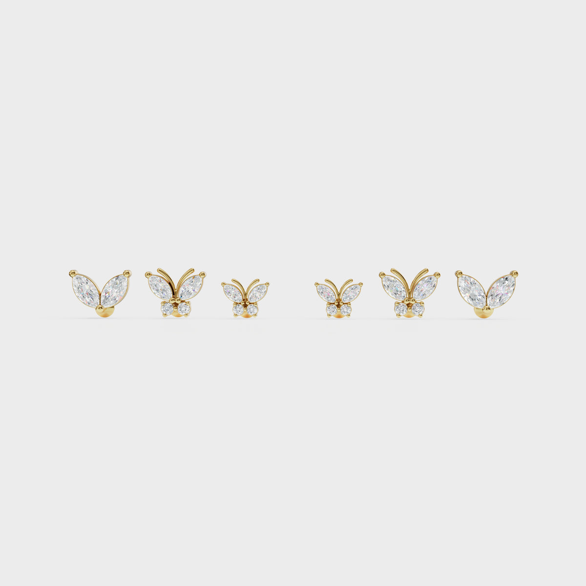 Marquise Diamond Butterfly Piercings Earrings