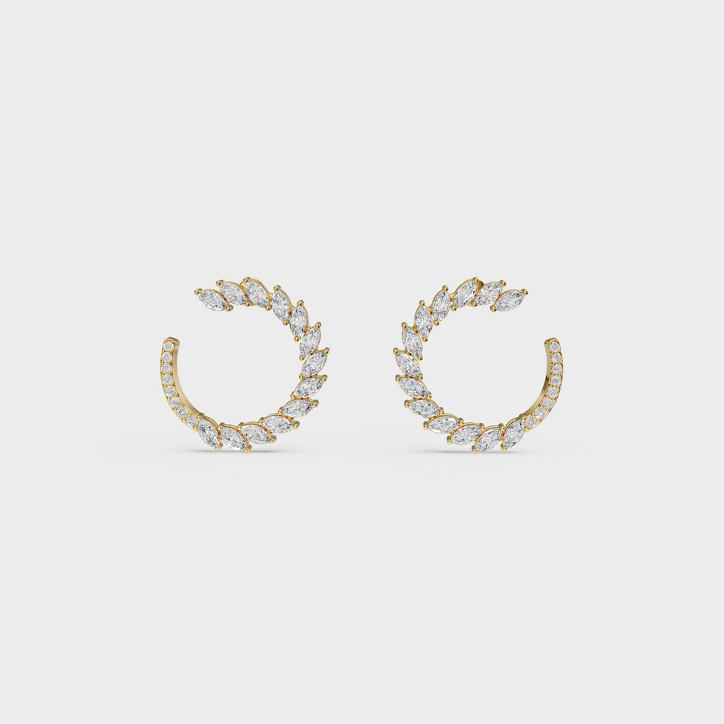 Marquise Diamond C-Hoop Earrings