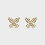 Diamond Pave Butterfly Stud Earrings