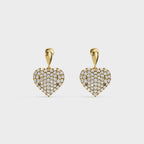 Diamond Heart Drop Earrings
