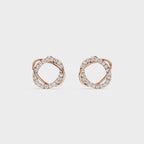 Pave Diamond Knot Stud Earrings