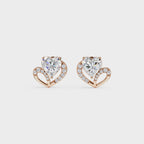 Love's Embrace Diamond Heart Stud Earrings