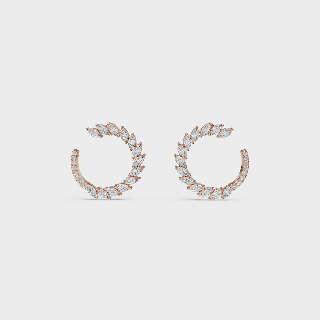 Marquise Diamond C-Hoop Earrings