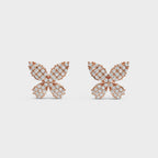 Diamond Pave Butterfly Stud Earrings
