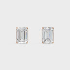 Emerald Cut Diamond Stud Earrings