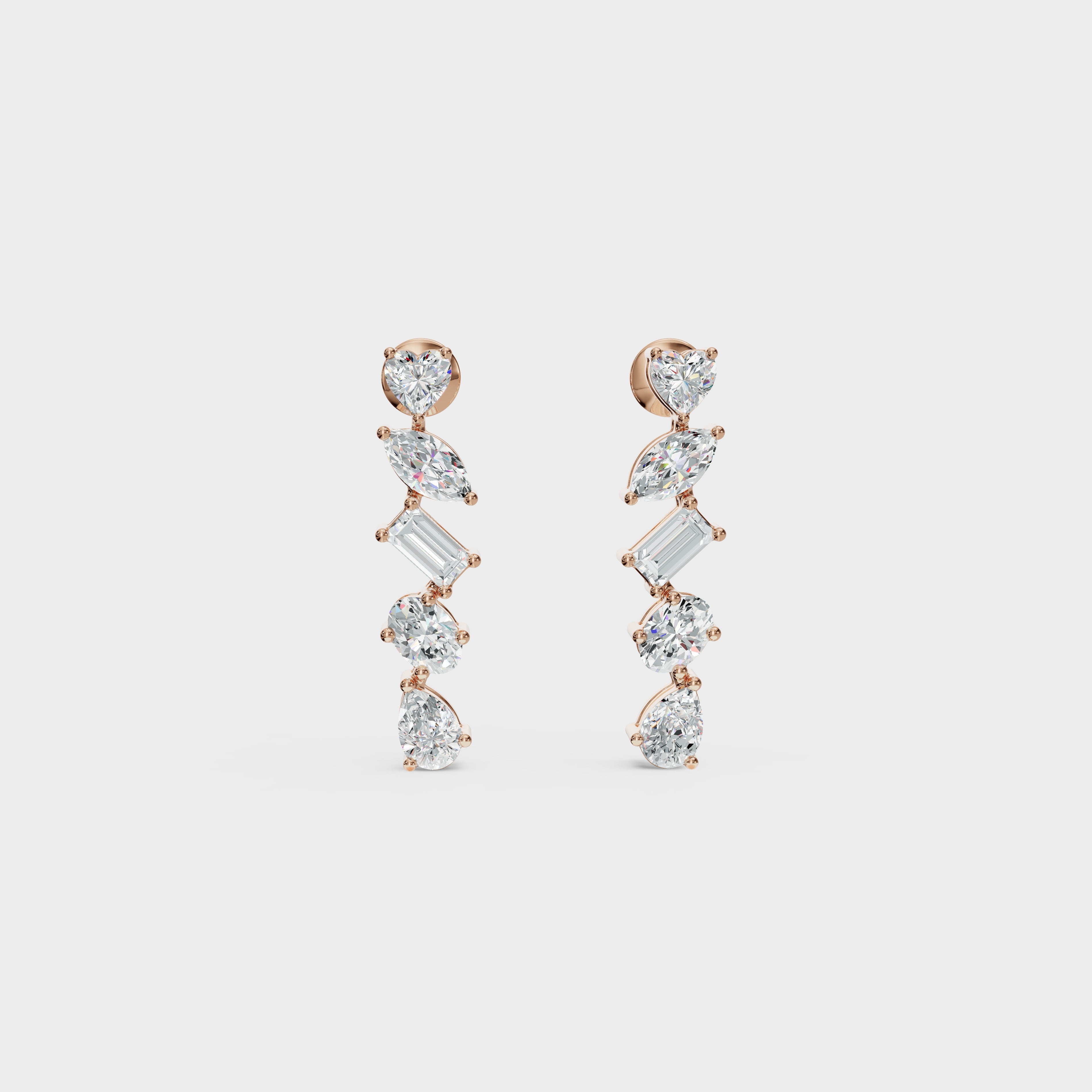 Multi-Cut Drop Earrings