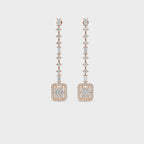 Geometric Diamond Drop Earrings