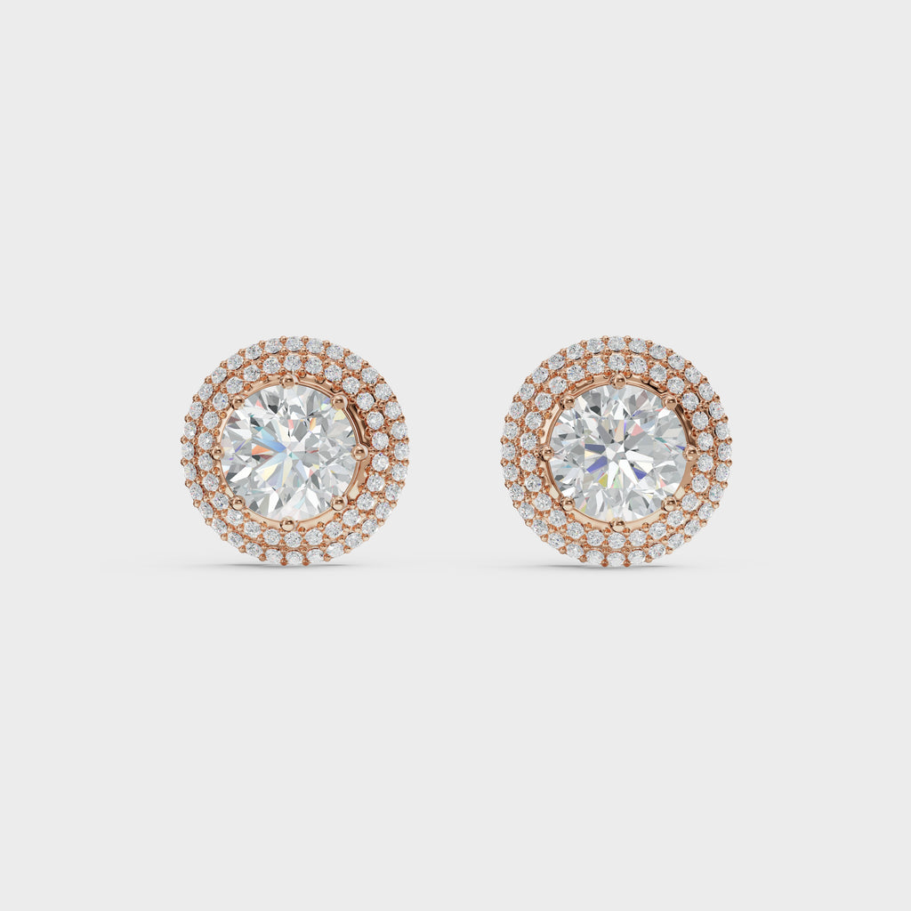 Double Halo Diamond Studs