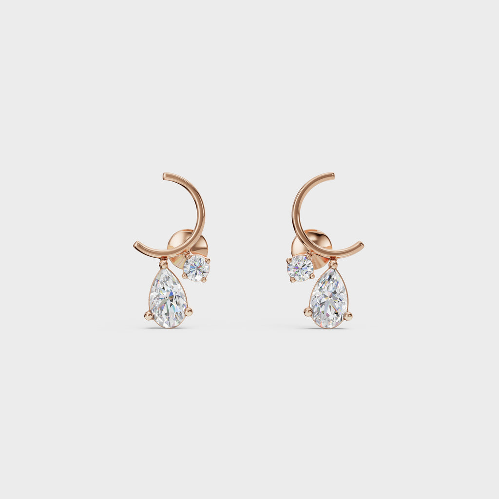 Diamond Dangle Stud Earrings