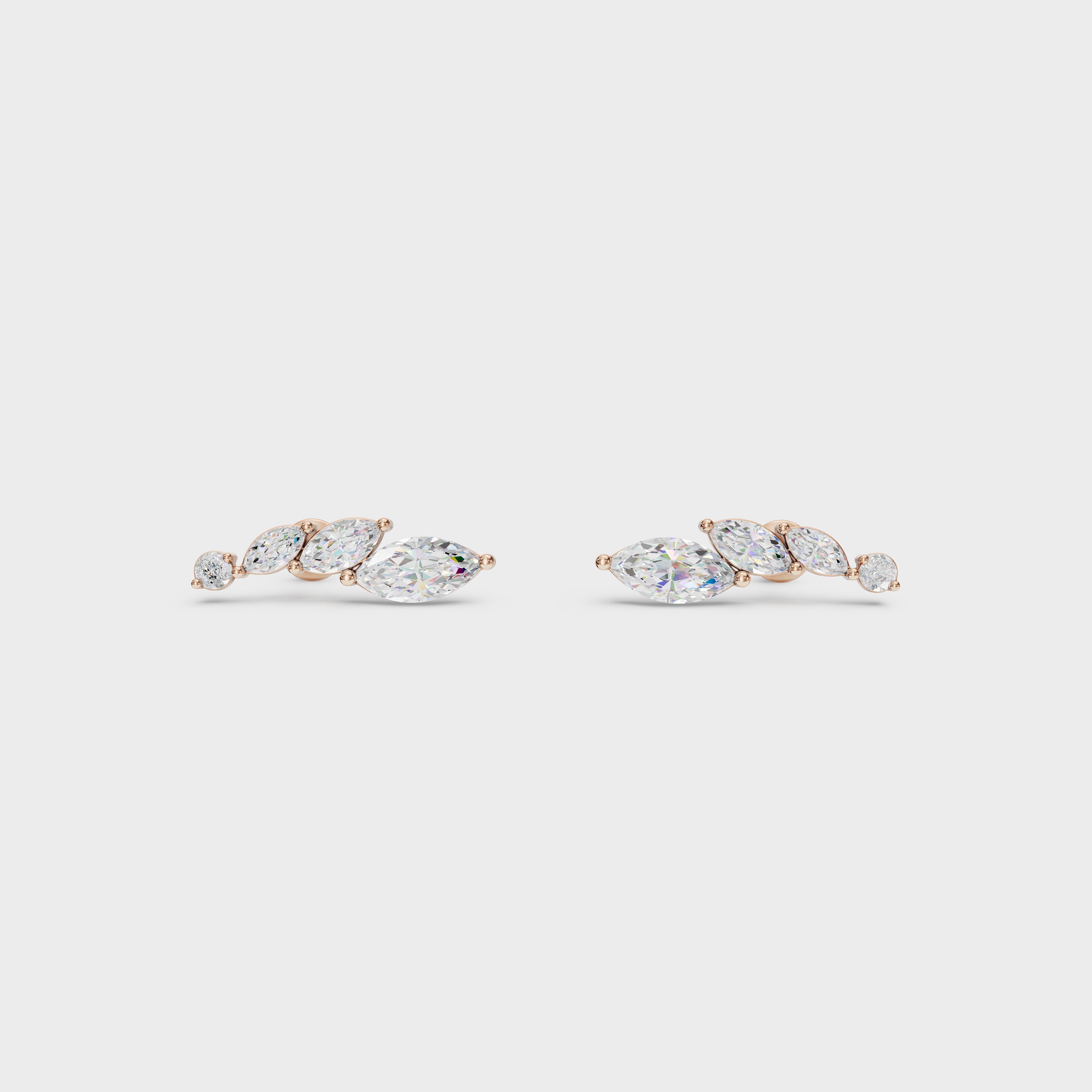 Pear Blossom Diamond Climber Earring