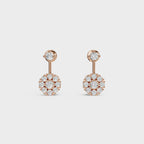 Round Cut Petal Cluster Stud Earrings