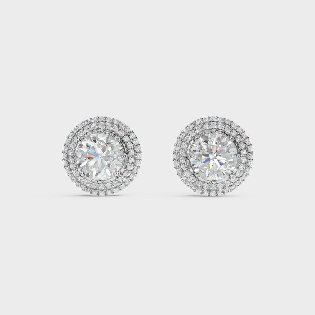 Double Halo Diamond Studs