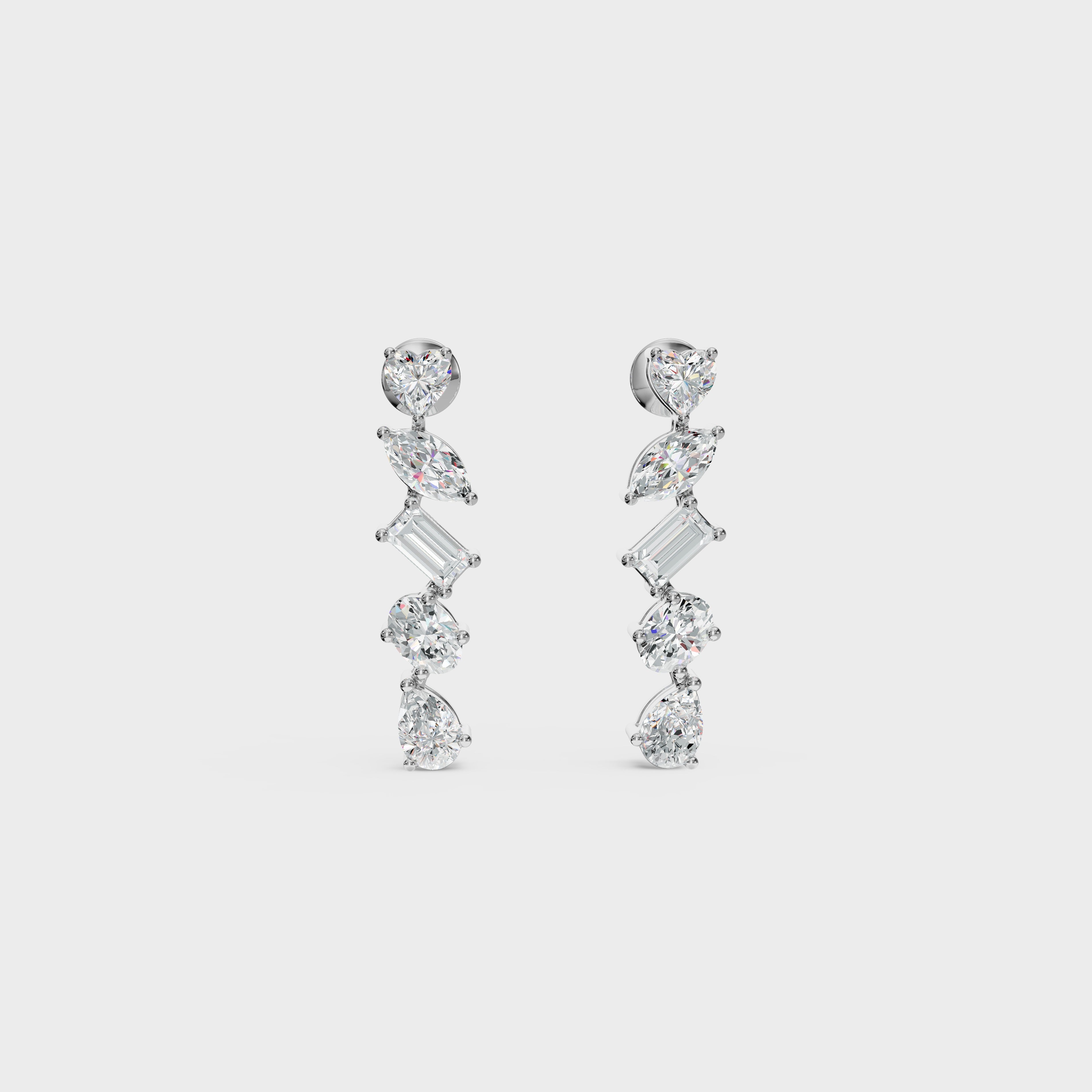 Multi-Cut Drop Earrings