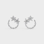 Celestial Blossom Open Circle marquise Cut Earrings