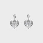 Diamond Heart Drop Earrings