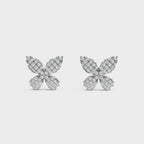 Diamond Pave Butterfly Stud Earrings