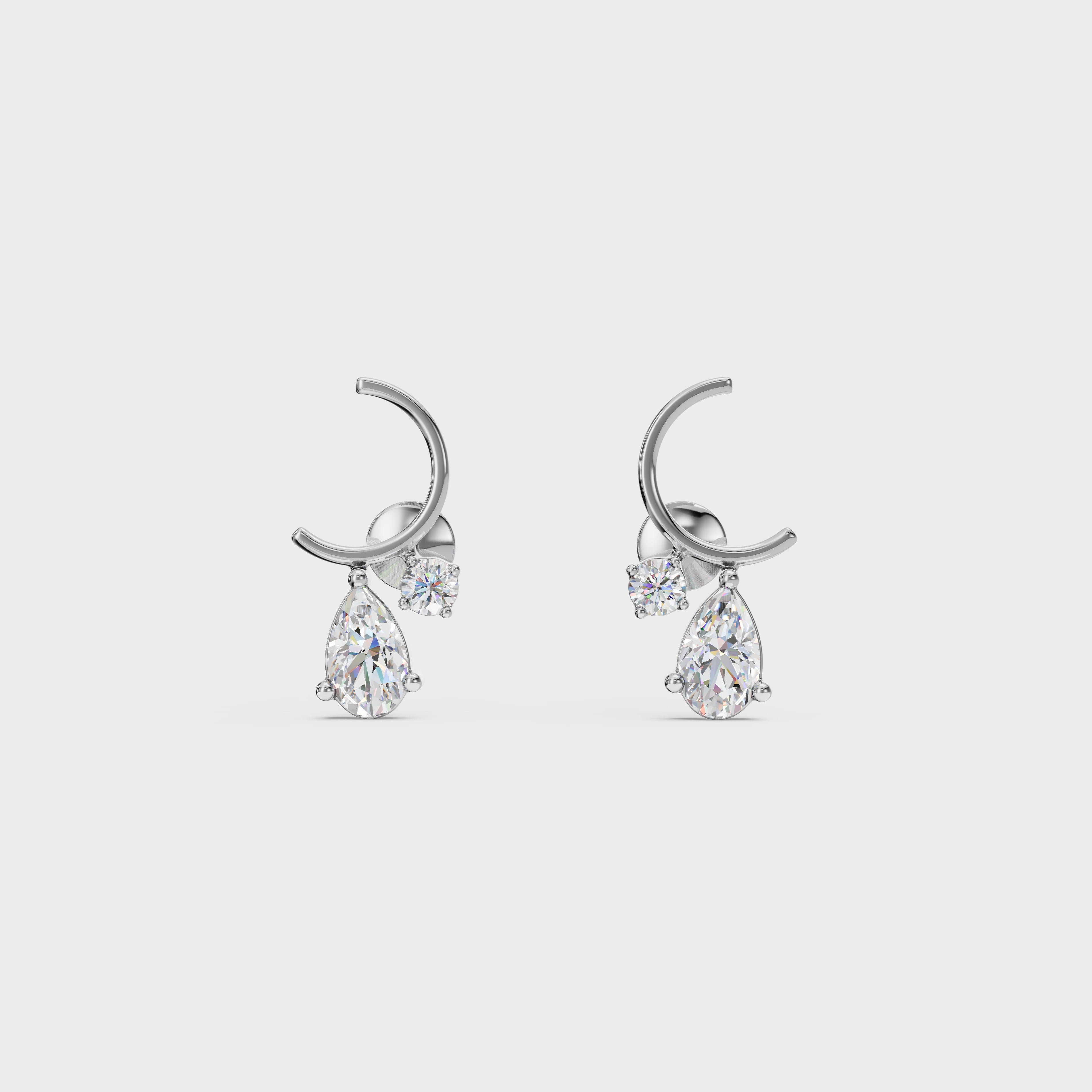 Diamond Dangle Stud Earrings