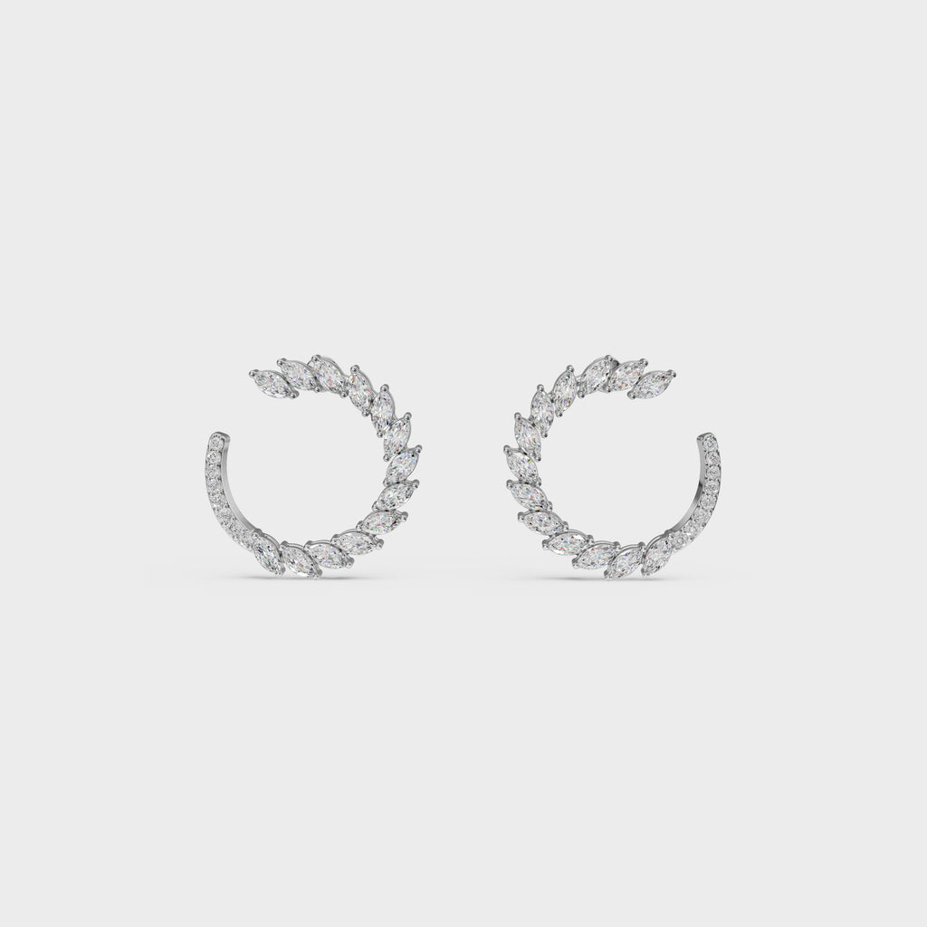 Marquise Diamond C-Hoop Earrings