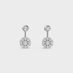 Round Cut Petal Cluster Stud Earrings