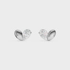 Heart Shaped Diamond Stud Earrings