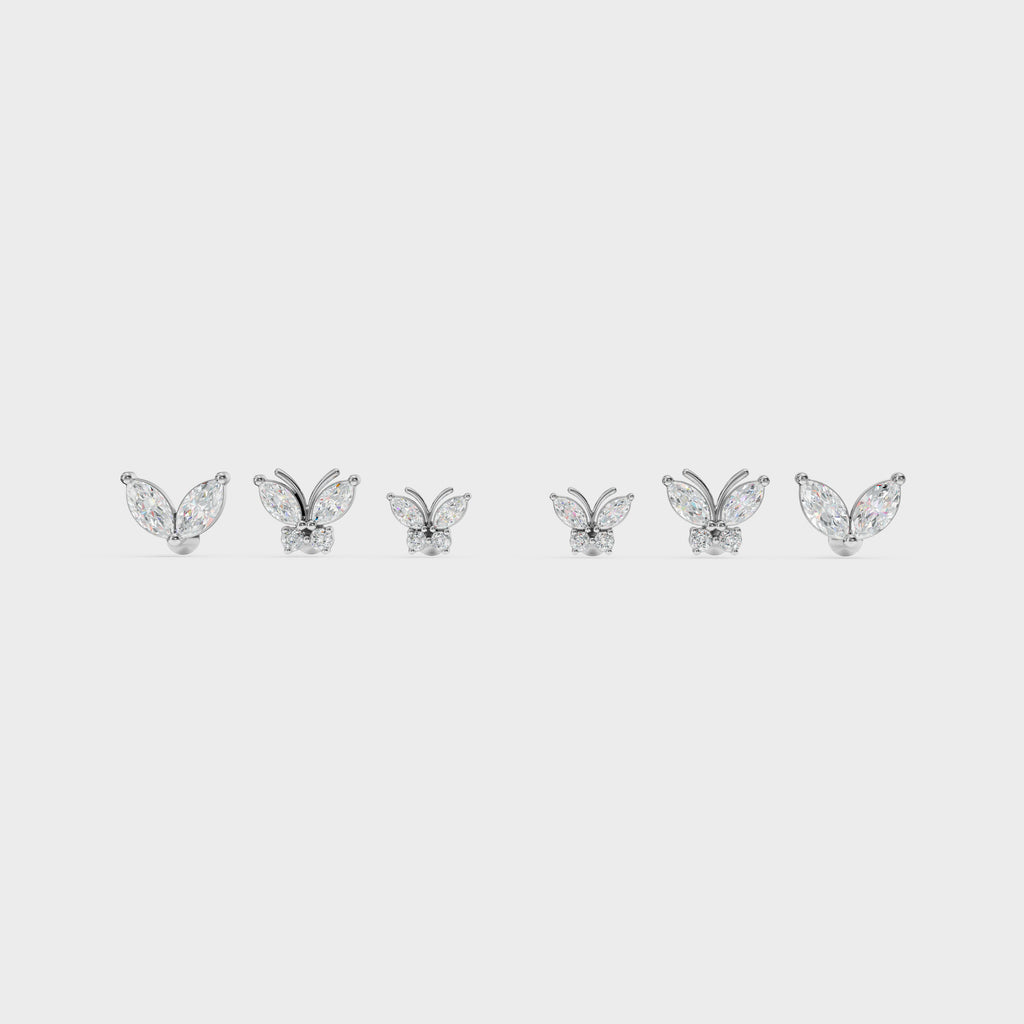 Marquise Diamond Butterfly Piercings Earrings