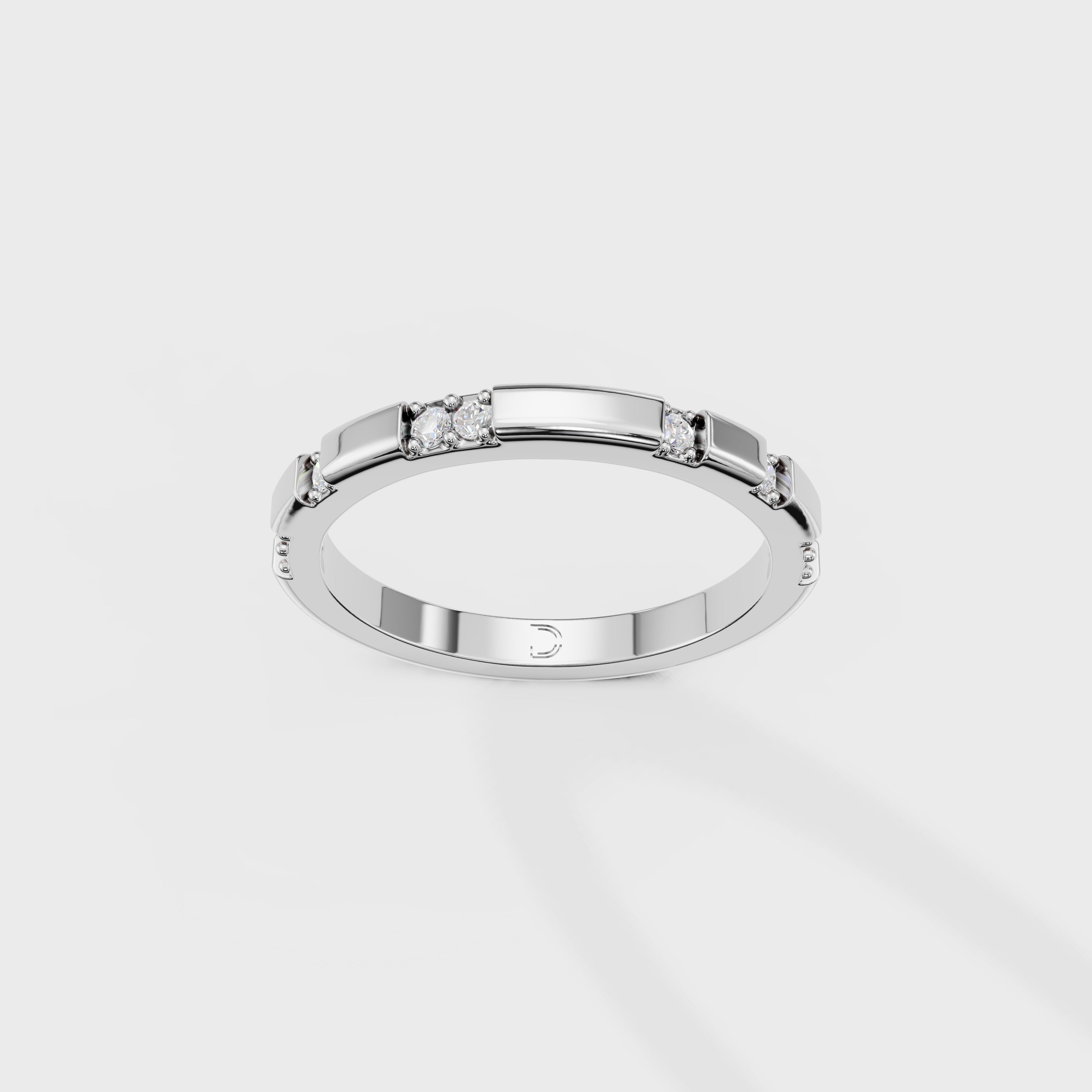 Modern Bar Set Diamond Wedding Band