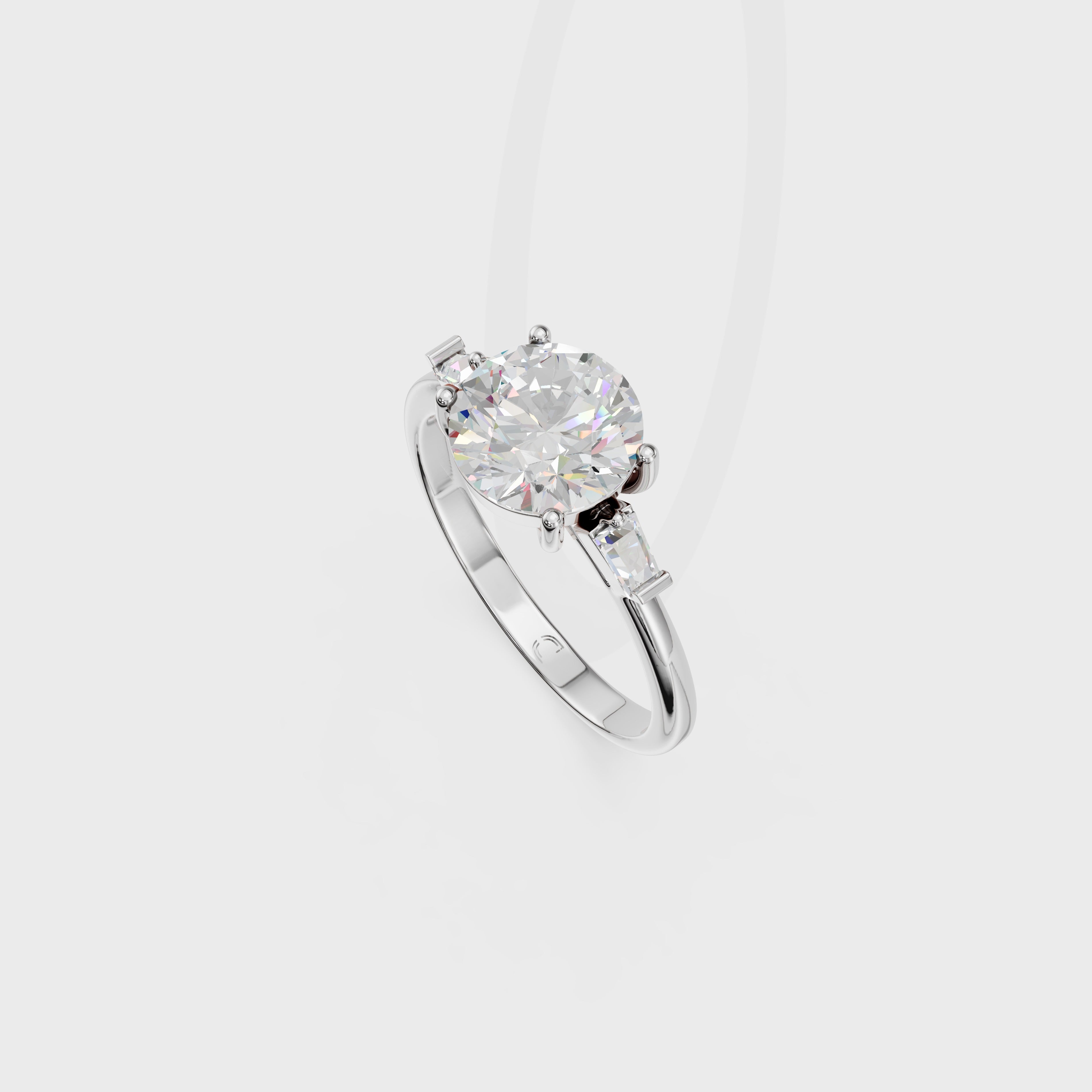 Symphony Three Stone Diamond Engagement Ring