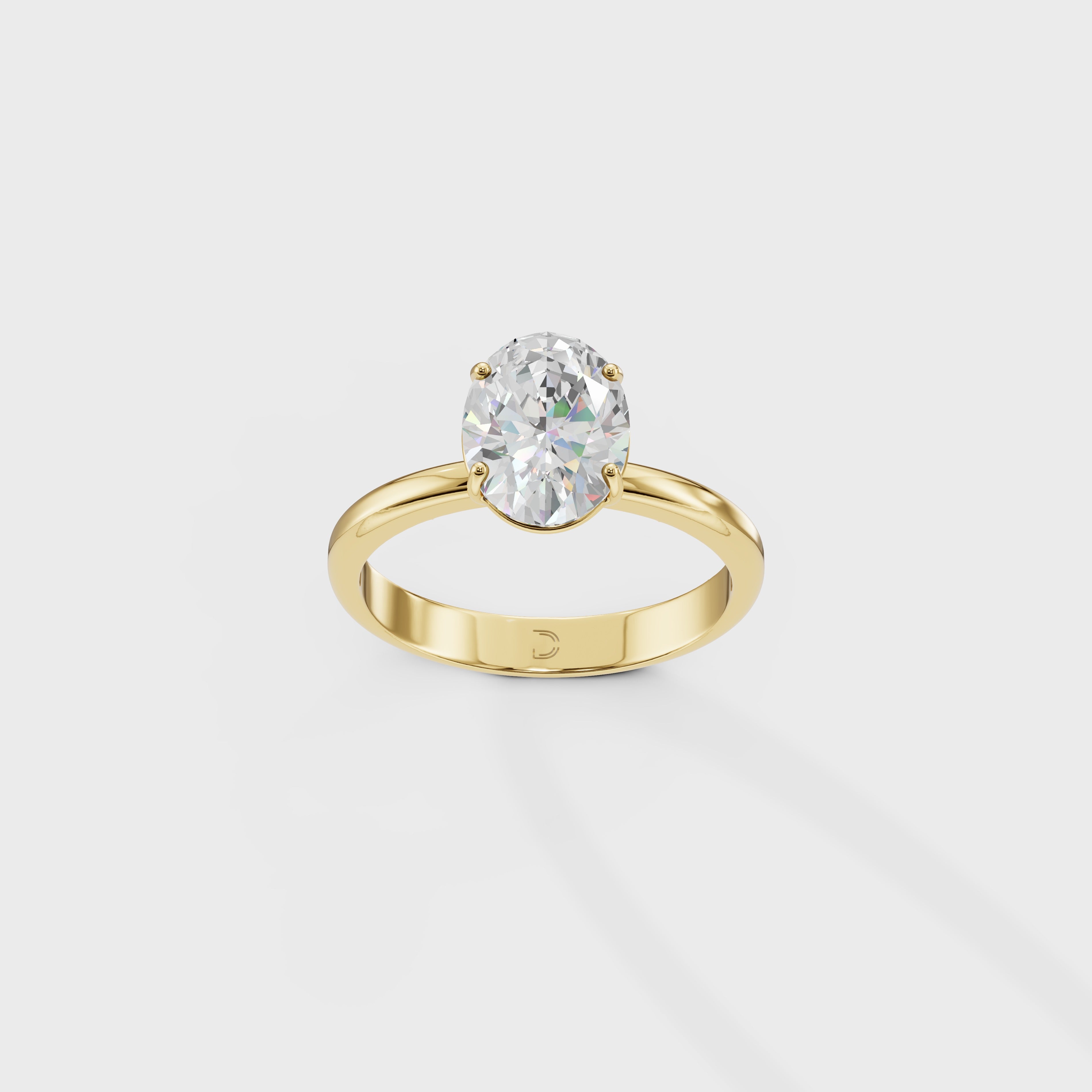 Brilliant Oval Diamond Solitaire Ring