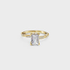 Elegant Radiant Cathedral Style Ring