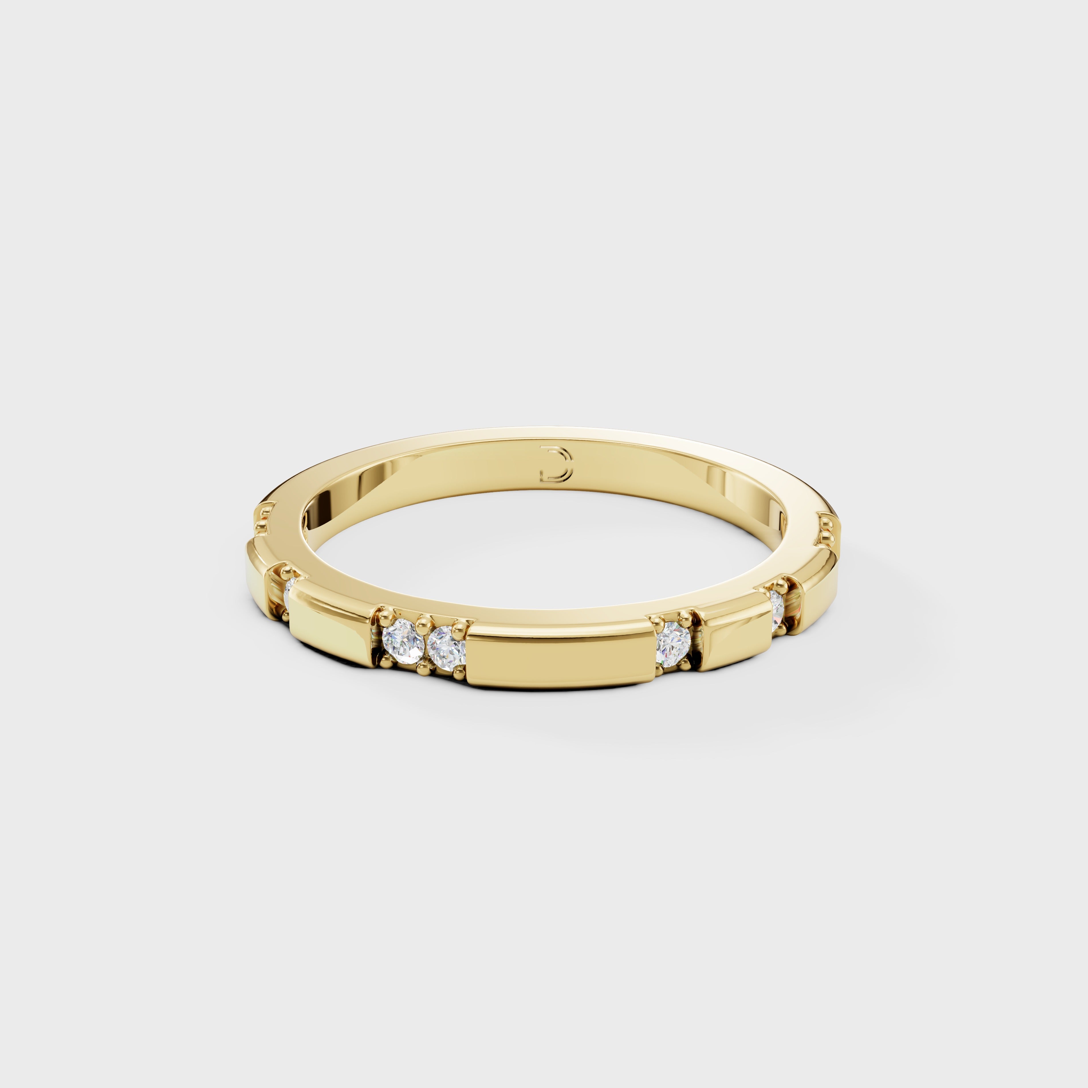 Modern Bar Set Diamond Wedding Band