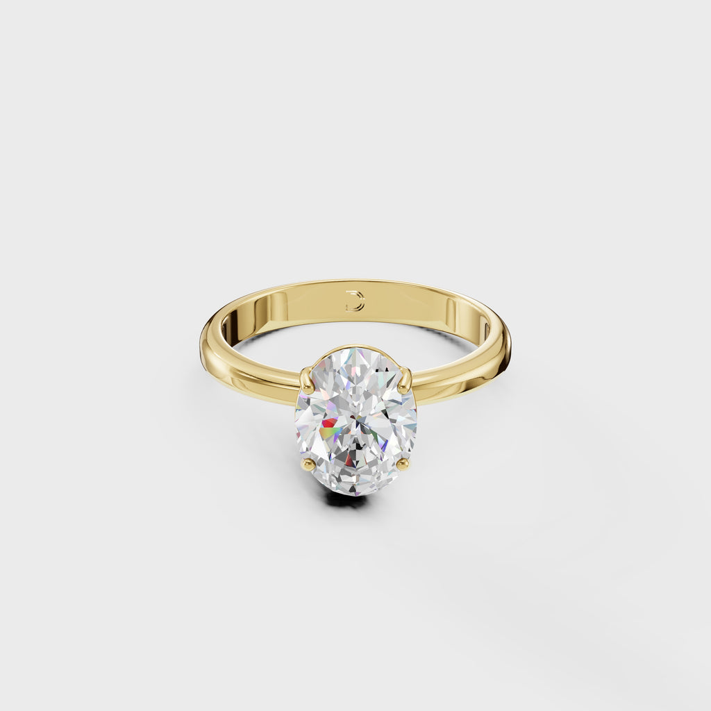 Brilliant Oval Diamond Solitaire Ring