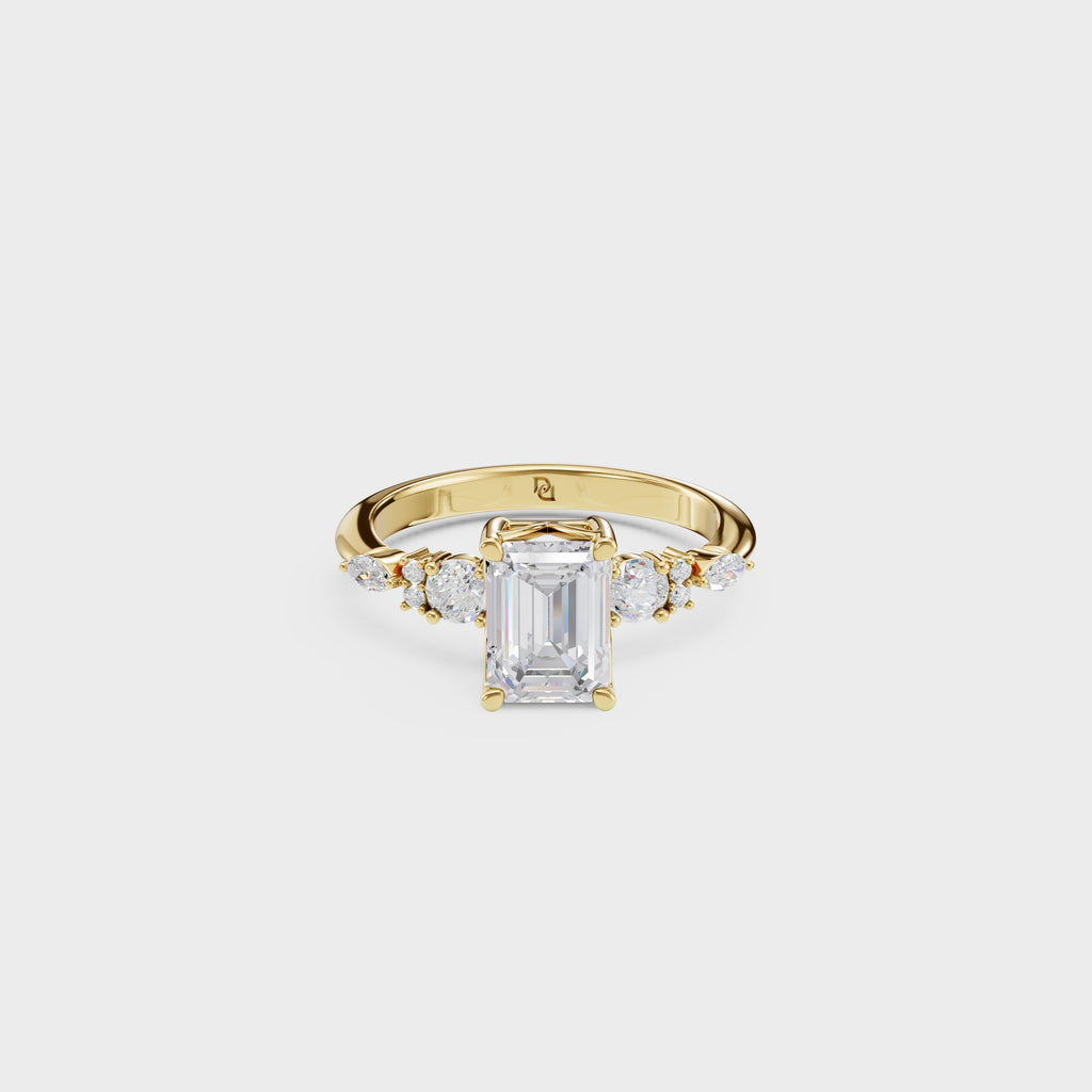 Bespoke Emerald Cut Multi-Stone Diamond Ring