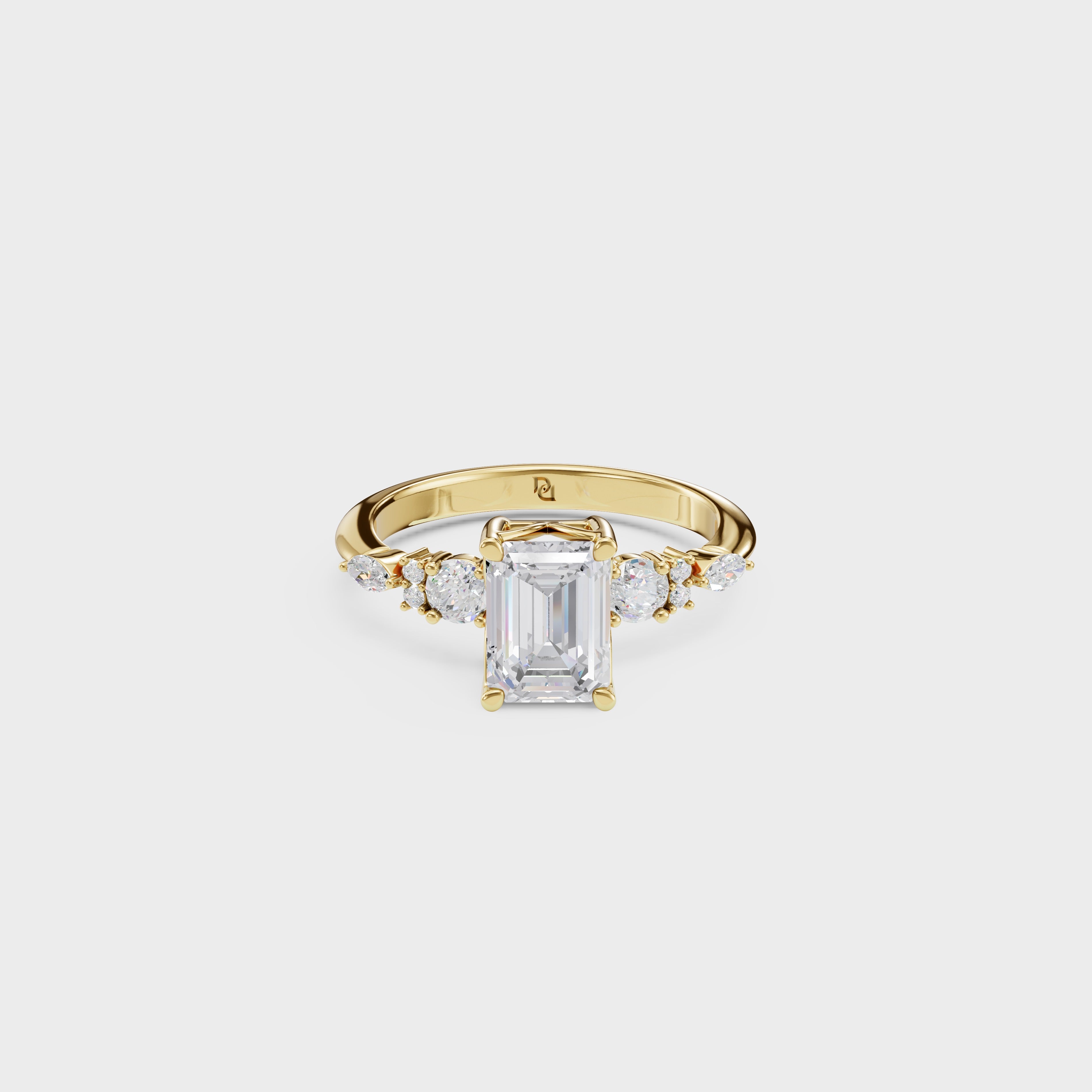 Bespoke Emerald Cut Multi-Stone Diamond Ring
