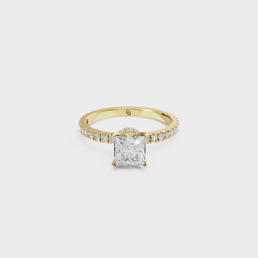 Cathedral Princess Cut Diamond Ring